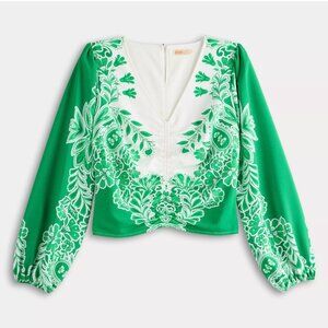 Women's INTEMPO™ Cinched Border V-Neck Top Green Size L